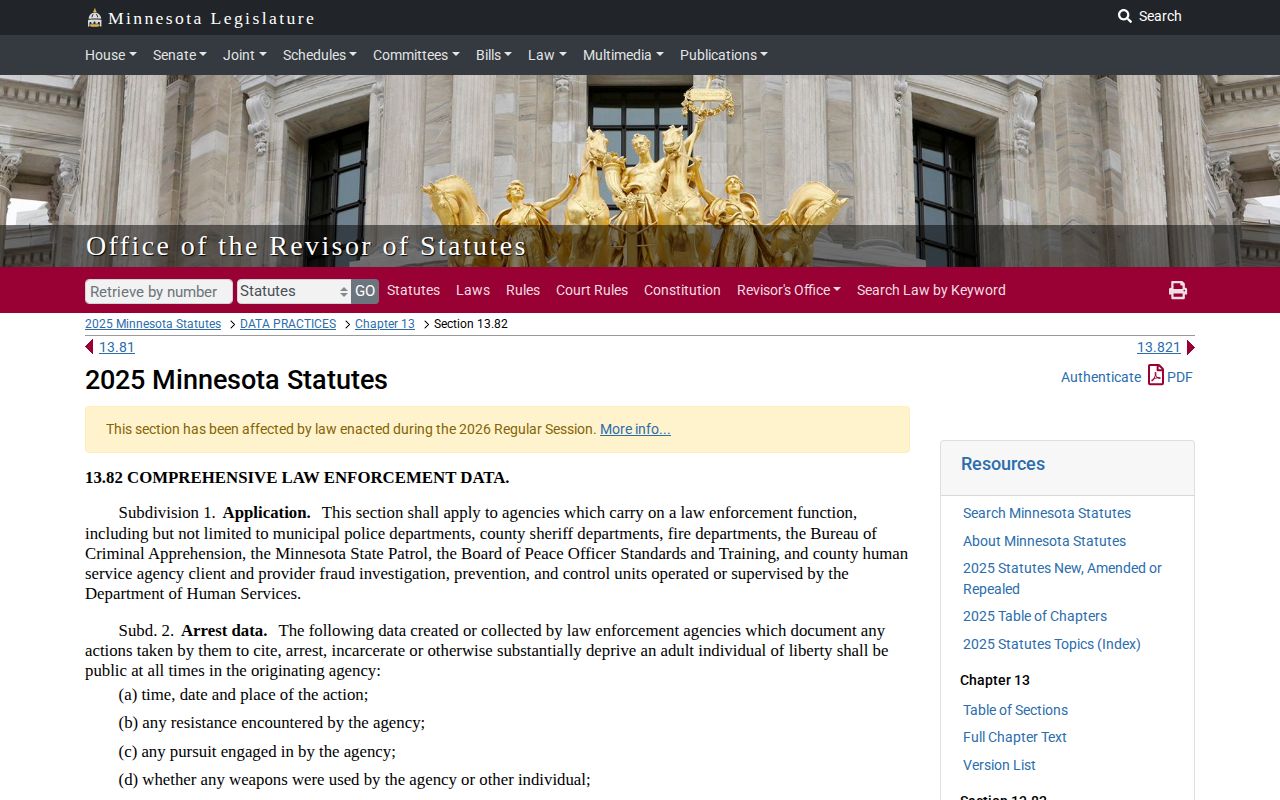 Minnesota law governing Lake of the Woods County released inmate mugshots
