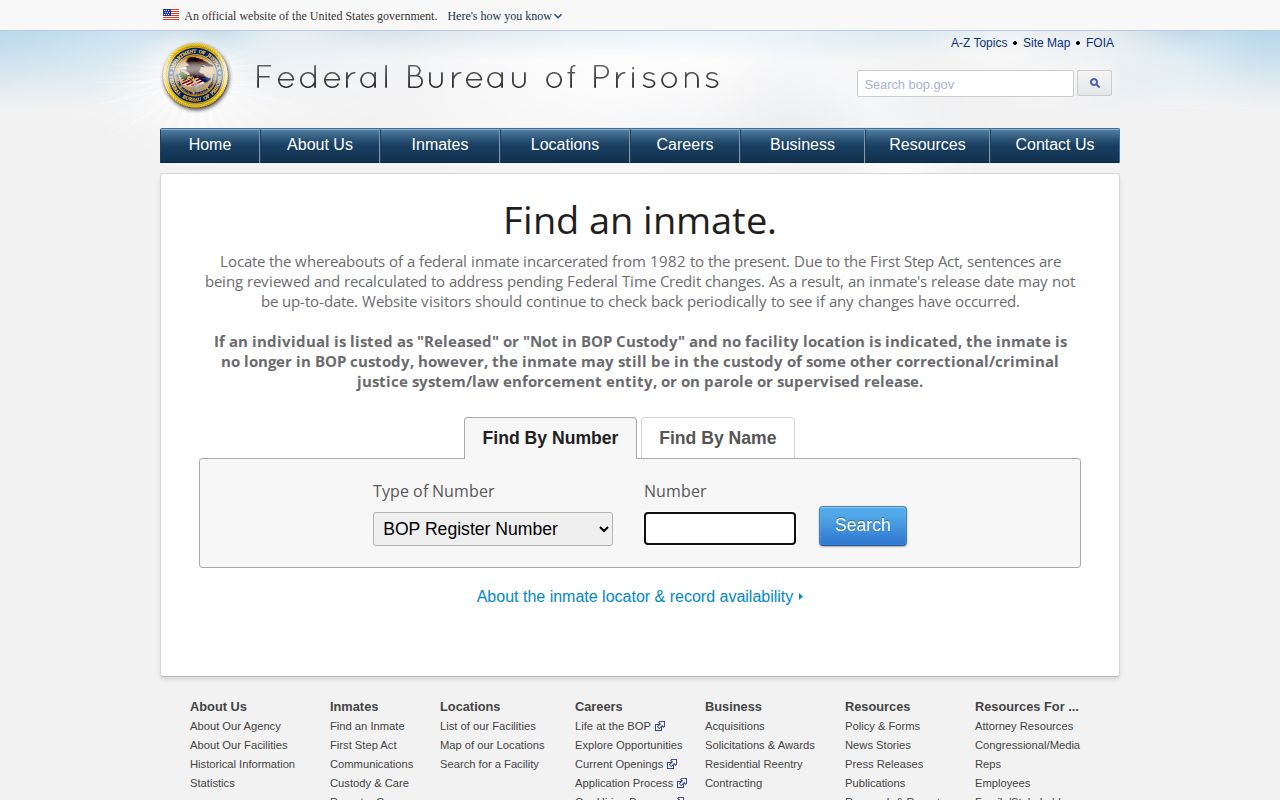 Federal BOP release lookup for Lake of the Woods County